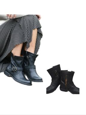 FIORENTINI+BAKER "Eli" Handcrafted 100% Leather Classic Biker Boots